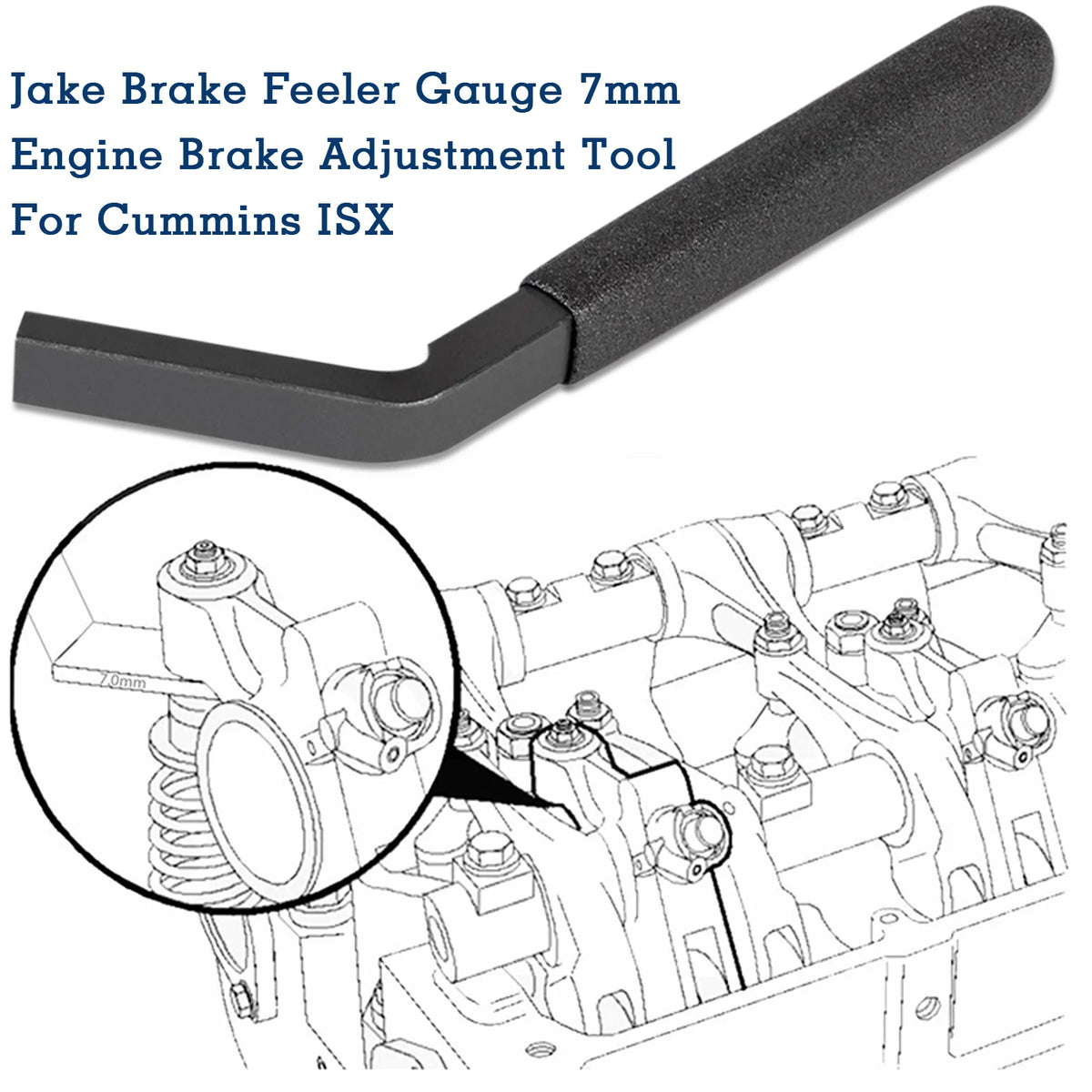 Car Engine Brake Adjustment Precision Non Slip Accessories Works on Cummins ISX Engines to3163530(7MM)Jake Brake Feeler Gauge