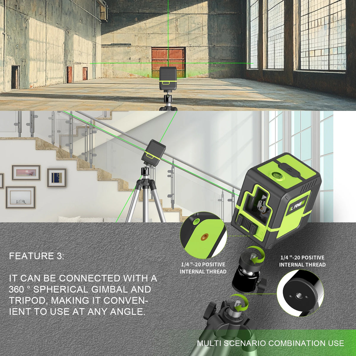 Self-Levelling Green Cross-Line Laser - Kit Options