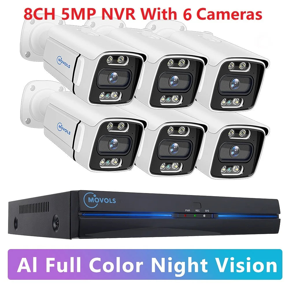 8CH PoE Security Camera System 5MP/8MP NVR Kit with Two-Way Audio