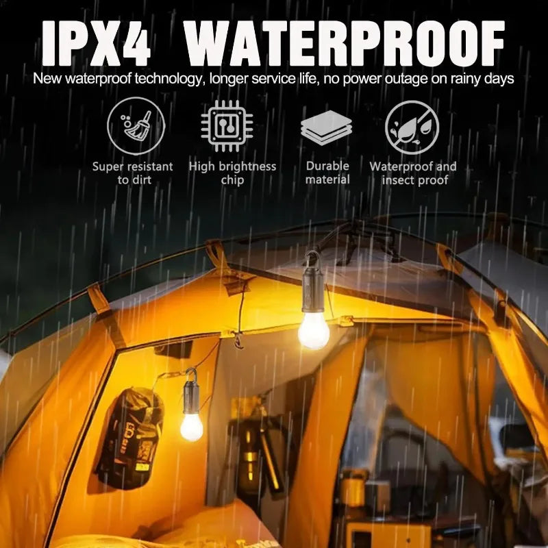 Solar Rechargeable Warm-Light Camping Lamp