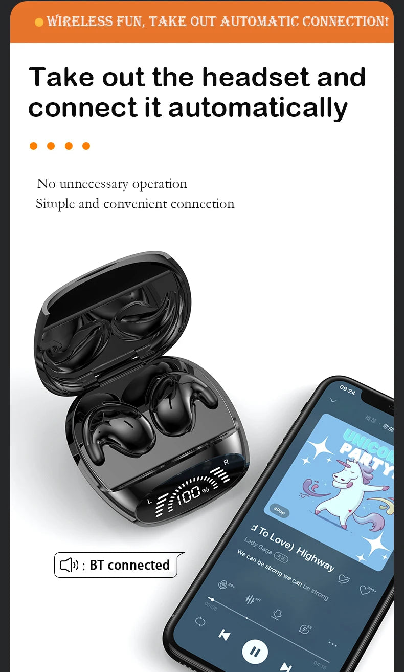 SK Ultra-tin Sleep Headphones 5.3 Wireless Bluetooth Headset Invisible Earbuds Hidden In Ear Button Sports Earphones Waterproof