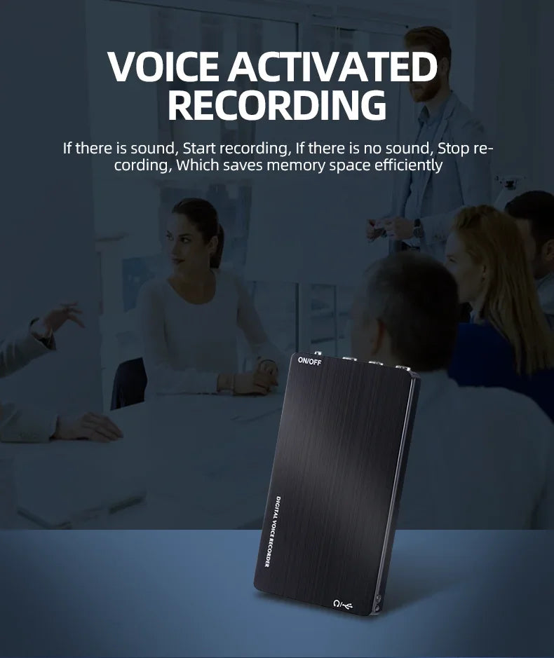 Ultra-tanki diktafon aktiviran glasom u obliku kartice s 60 sati snimanja