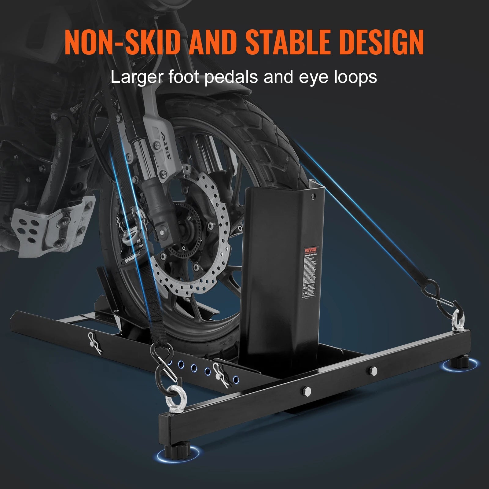 Motorcycle Wheel Chock Upright 1800 lb Adjustable Steel Stand