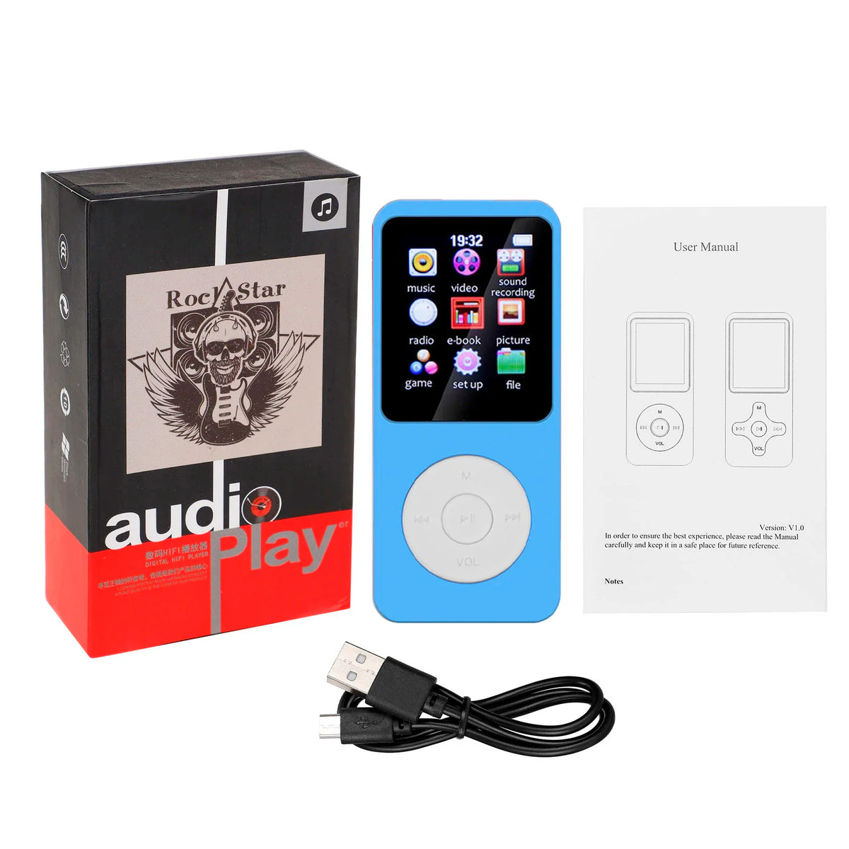 Portable MP3 Player 1.8 Inch Screen Walkmen HIFI Bluetooth Compatible E-Books Recording Bluetooth Wifi Pplayer FM Radio Player