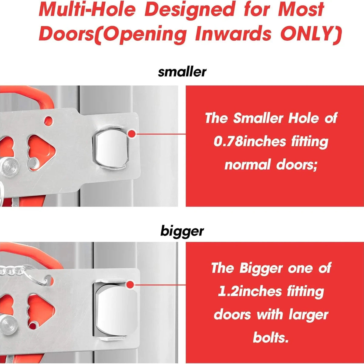 Verrou de porte de voyage portable en acier inoxydable