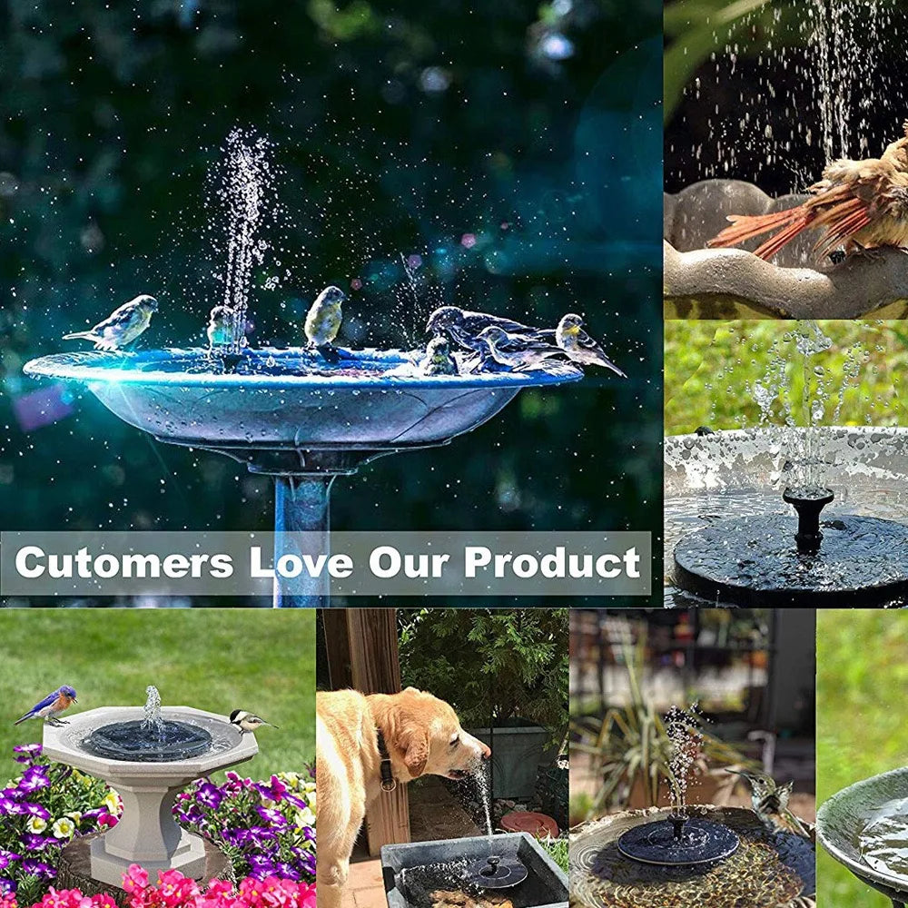 New Mini Solar Water Fountain Pool Pond Waterfall Fountain Garden Supplies Decoration Outdoor Solar Powered Fountain Bird Baths