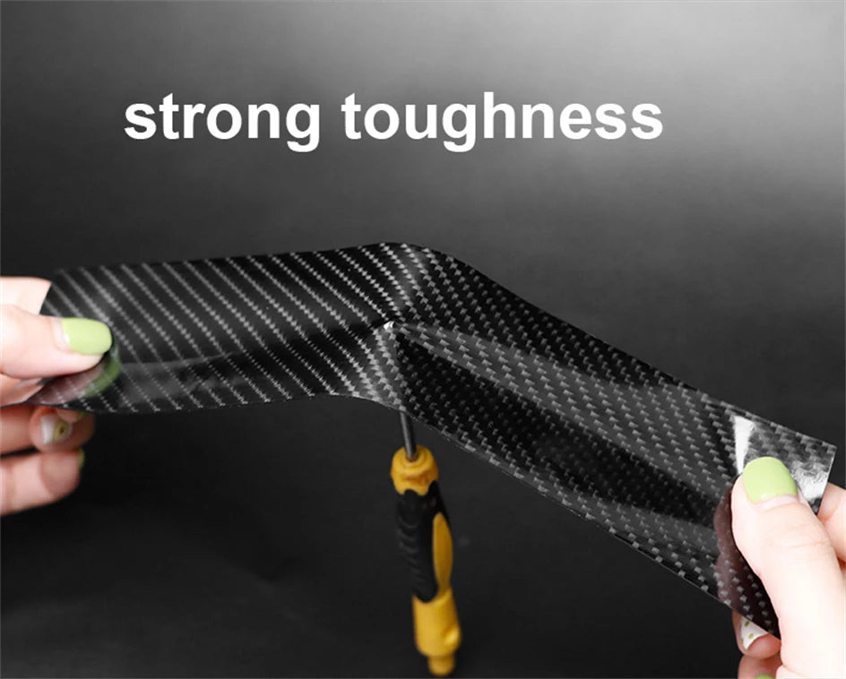 Car Door Edge Guards Door Sill Protector Black Waterproof 3D Carbon Fiber Anti Collision Film Scratch Cover Strip Stickers Tape