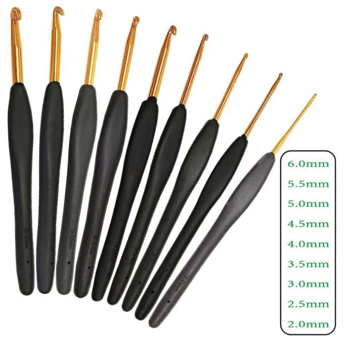 KRABALL Silicone Handle Crochet Hooks Set Needle Aluminum Hook for DIY Knitting Sweater Weaving Knit Hook Tools Accessories