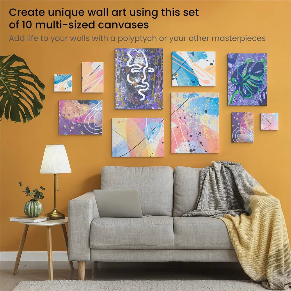 Pack of 4 White Square Artist Canvas Boards