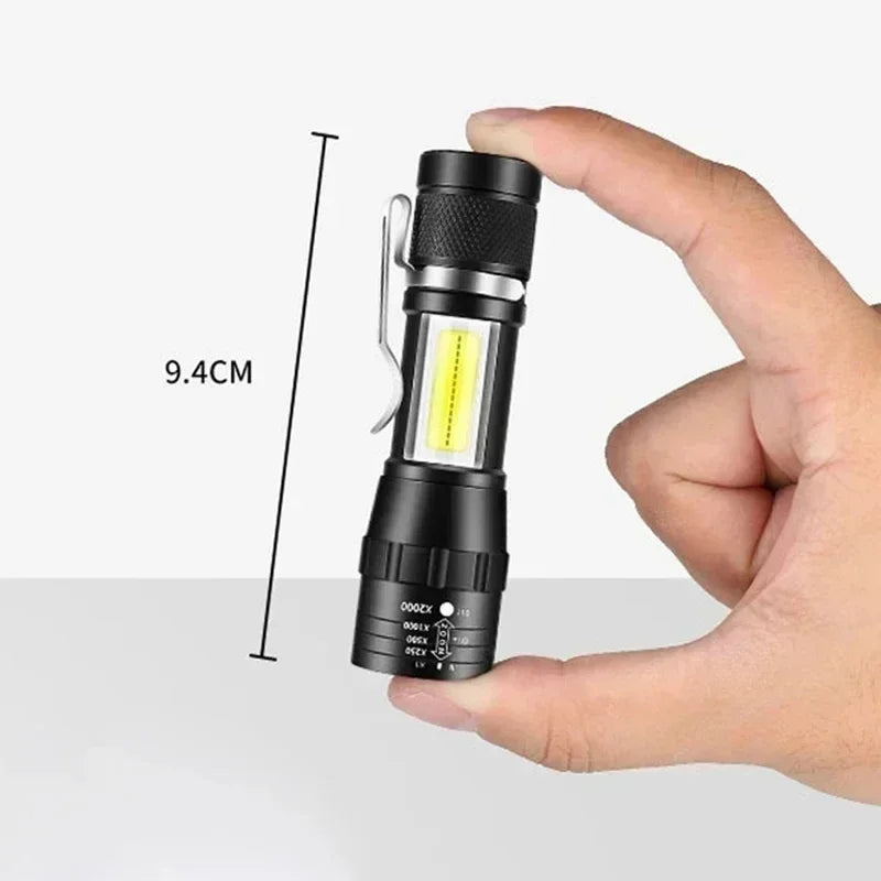 USB Rechargeable Clip Flashlight with Side Light