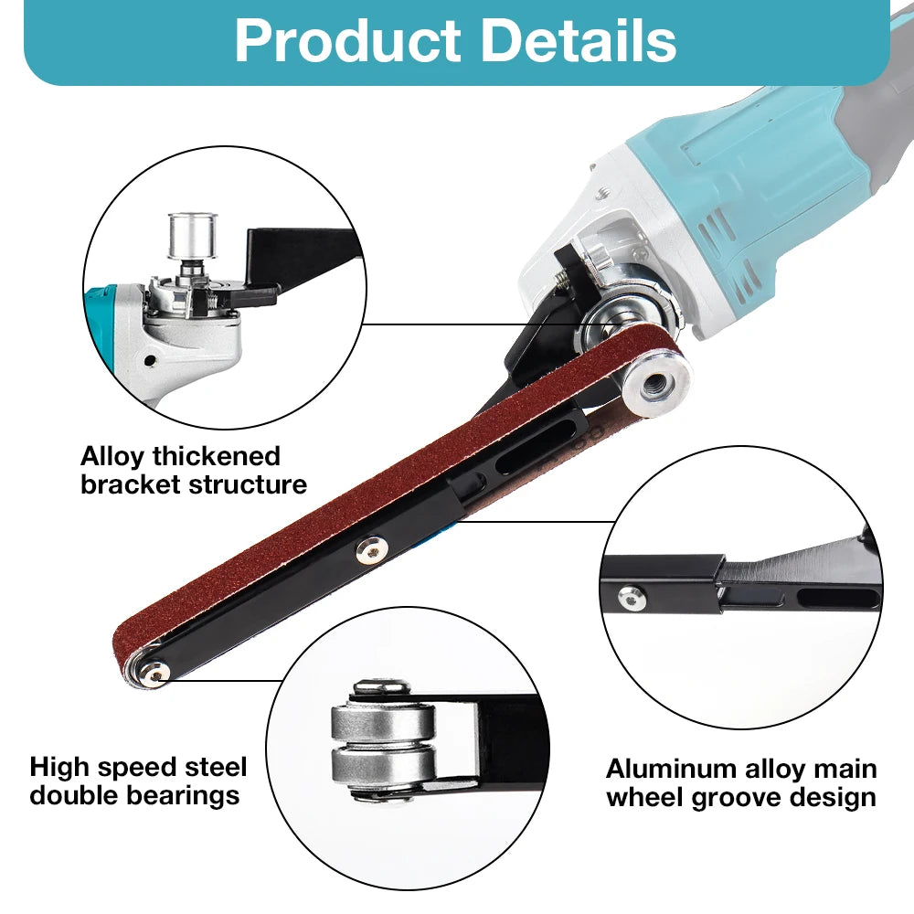 Belt-Sander Attachment for Matching Angle Grinders