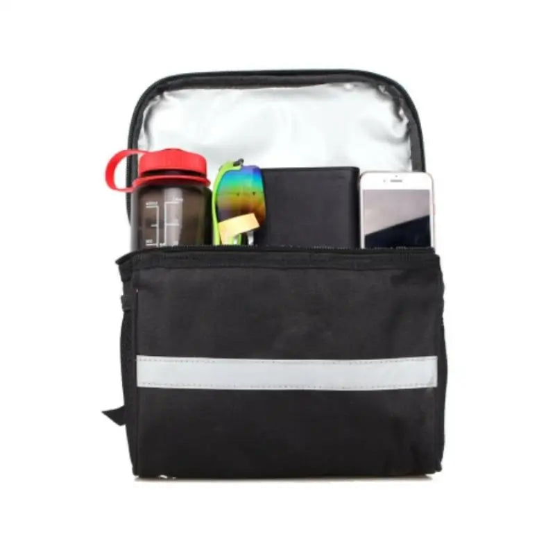Bolsa para guiador de bicicleta com compartimento transparente para telemóvel/mapa