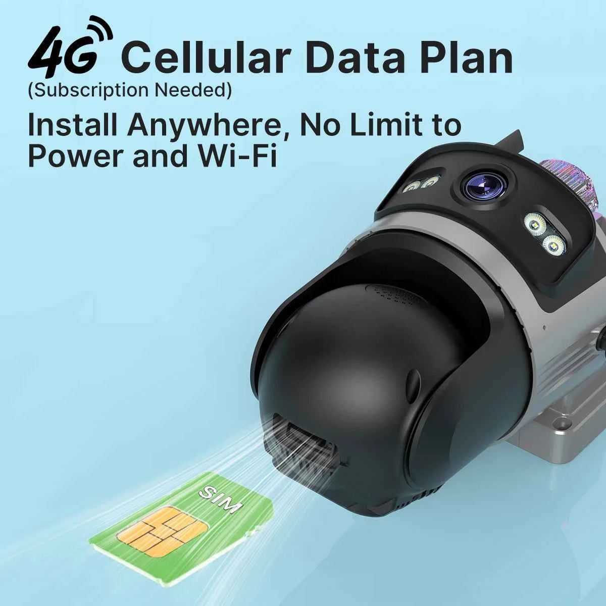 4G Outdoor Solar Security Camera with Auto Tracking and Night Vision