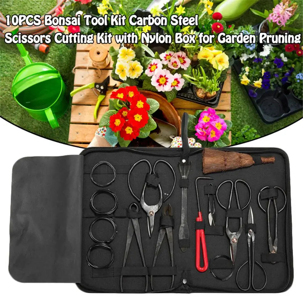 Carbon Steel Bonsai Tool Set with Nylon Case