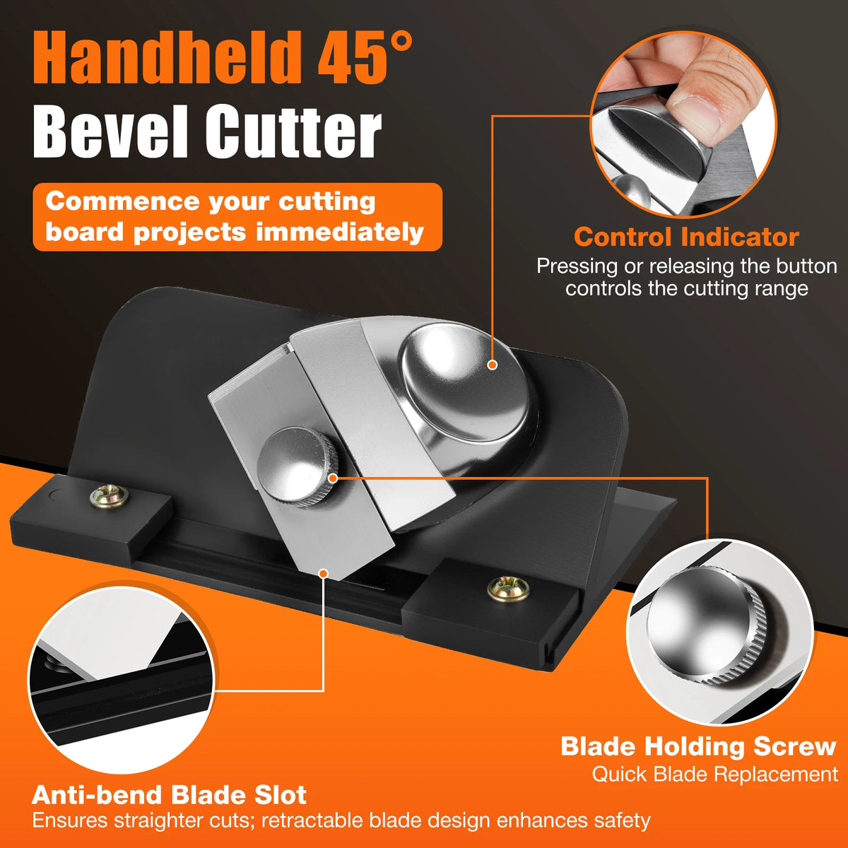 45-Degree Bevel Mat-Board Cutter, Retractable Blade