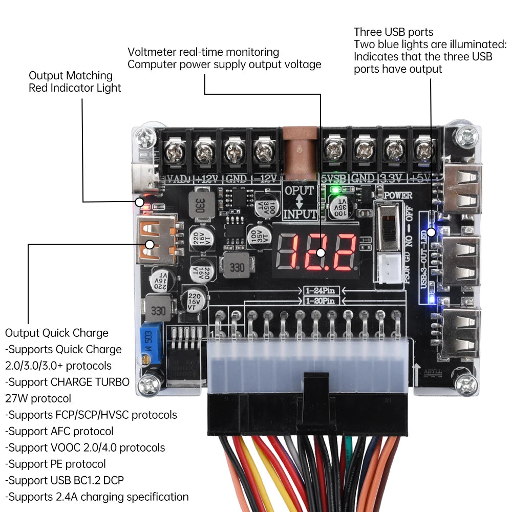 20/24-Pin ATX Power Breakout Board, Case Options