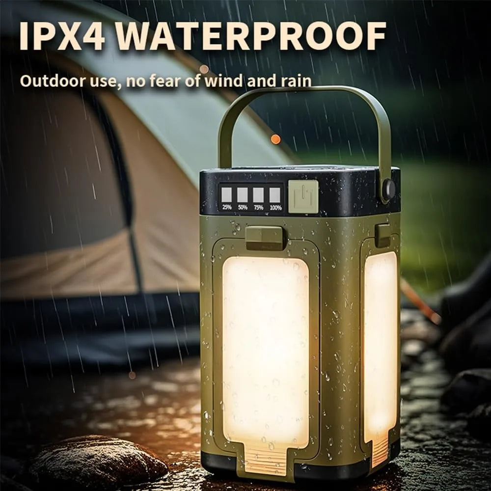 Lanternă pliabilă de camping cu 4 foi, solară, reîncărcabilă, lumină de urgență