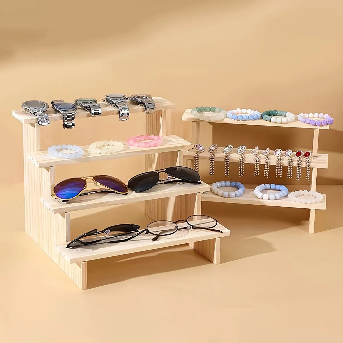 Wooden Tiered Display Stand, Two to Five Levels