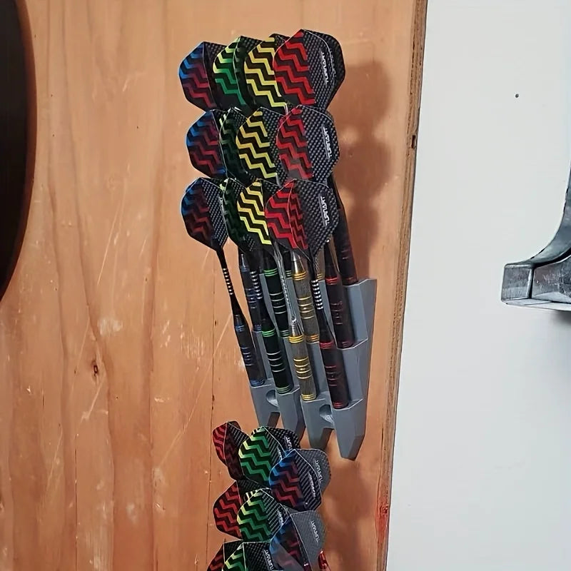 Veggmontert pil-display rack for ni darts