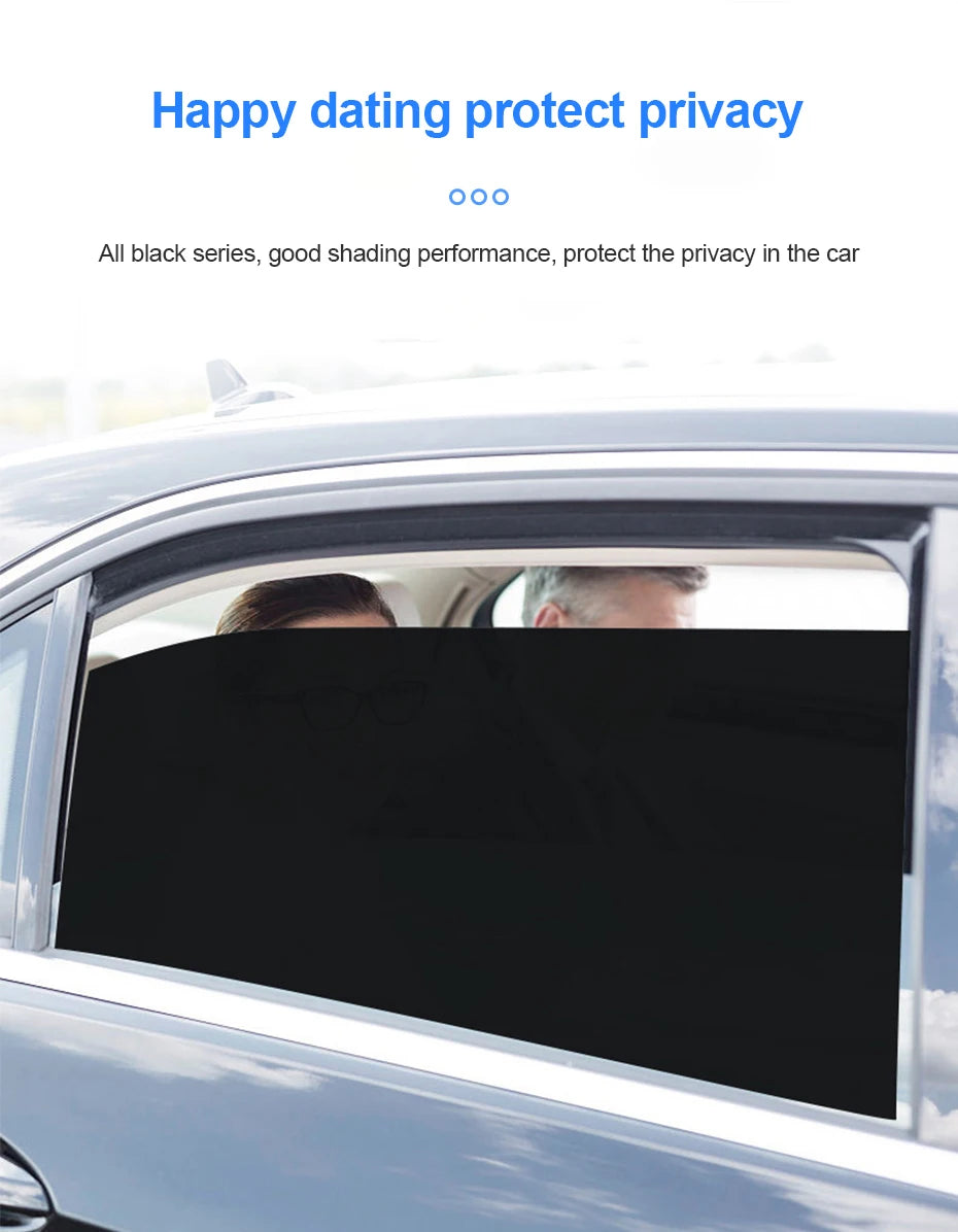 SEAMETAL 2Pcs Car Side Window Sun Shade Film Electrostatic Sunshade Sticker Summer Sun Protection Anti Glare UV Blocking Film