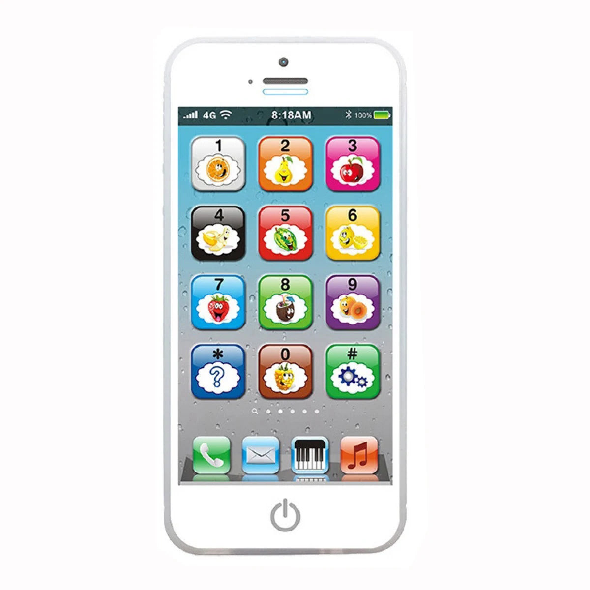 Kids Learning Play Phone with 12 Keys, Numbers and Fruits