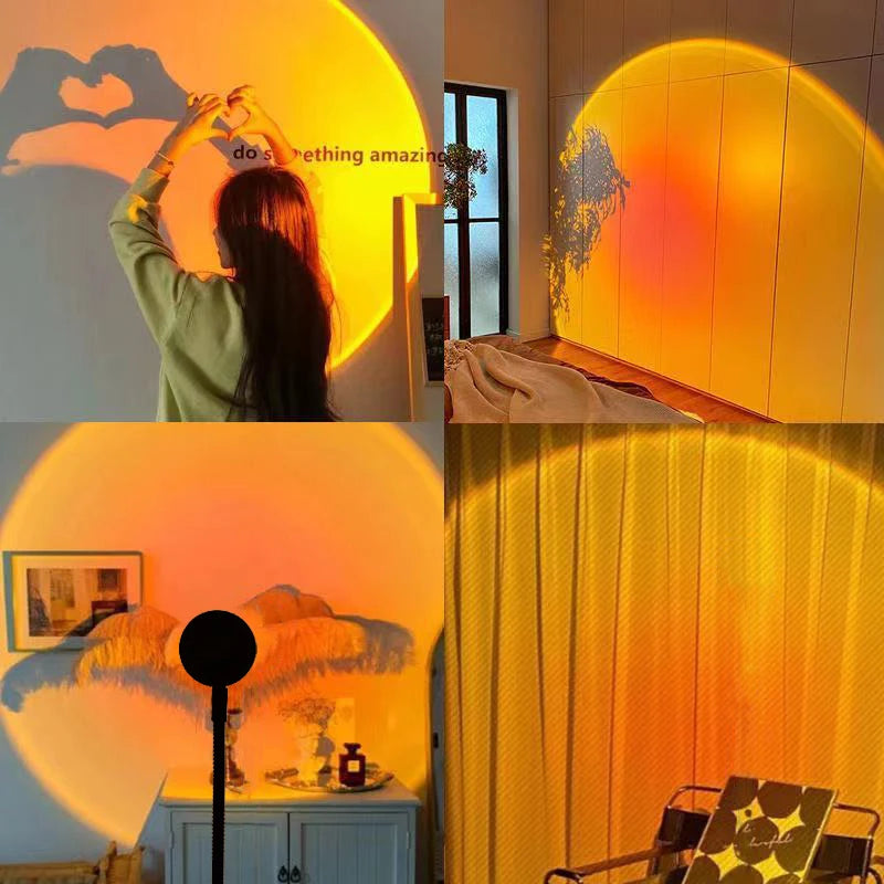 LED-auringonlaskuvalaisin, USB-projektorivalo 360°:n taipuvalla varrella