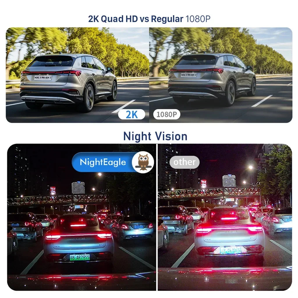 2K Mini Caméras pour voiture DVR Mini Dash Cam 24 Parking Enregistrement vidéo auto Application WiFi Commande vocale Dashcam automobile