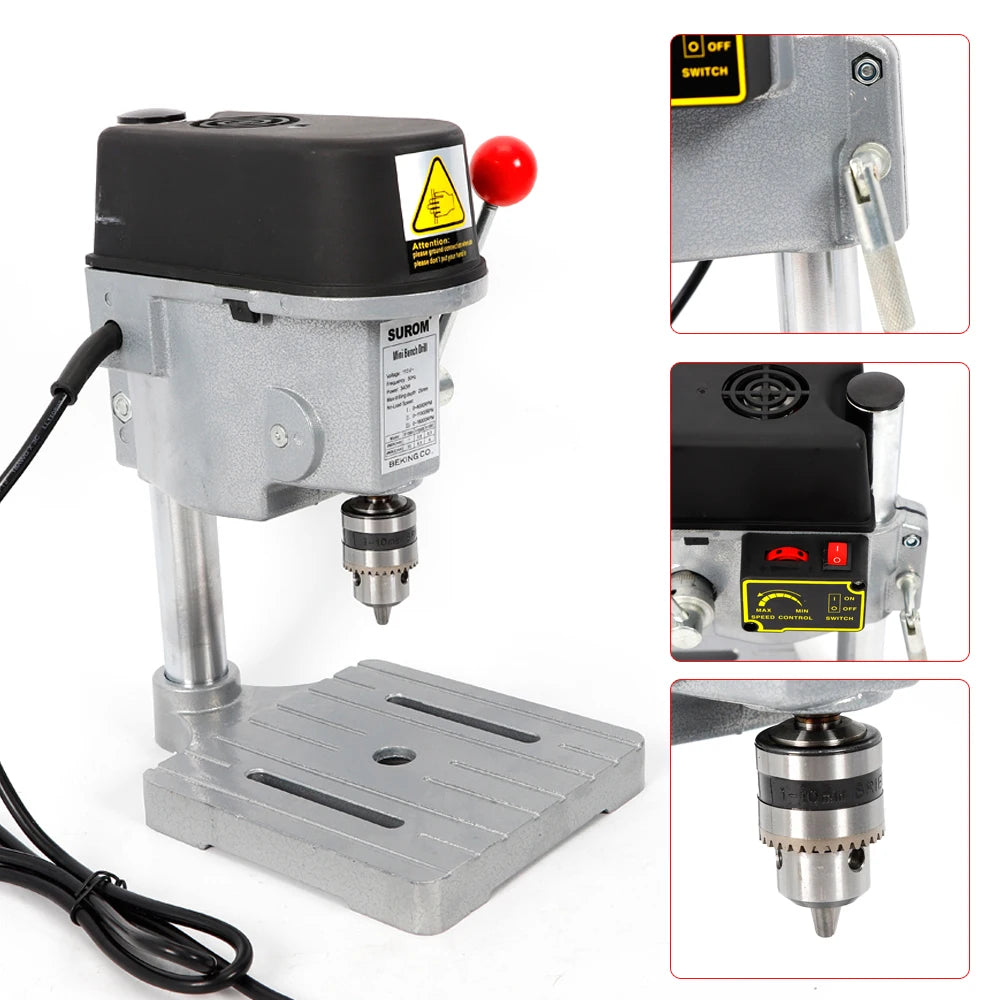High Speed Mini Benchtop Drill Press 340W 1-10mm Chuck