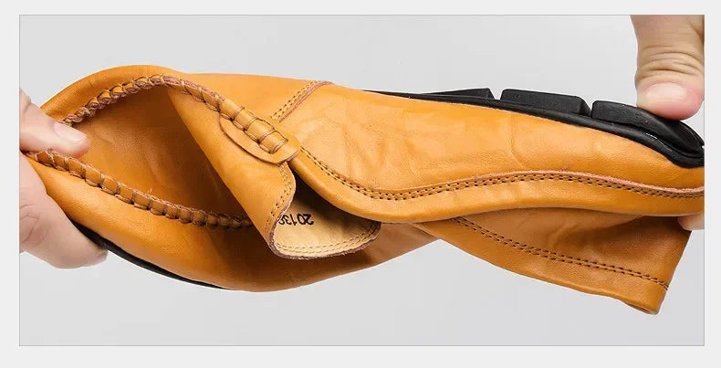 Men's Leather Slip-On Loafers Plus Size 37-47