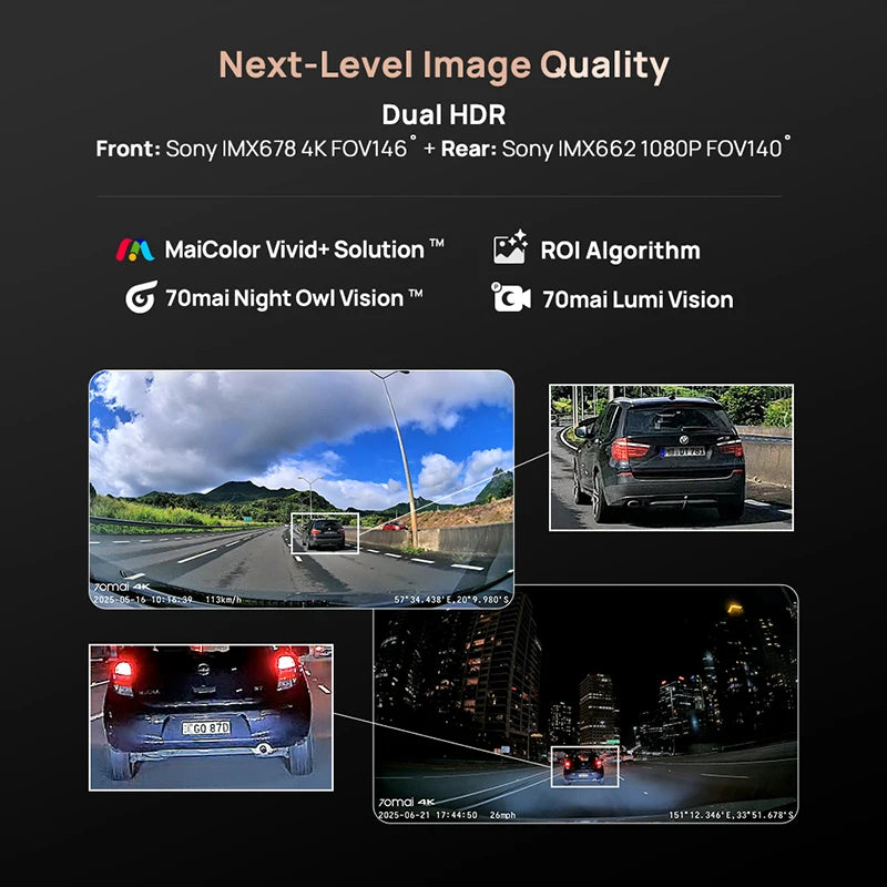 Предна 4K и задна 1080P камера за кола с 4G, GPS, ADAS, нощно виждане и суперкондензатор