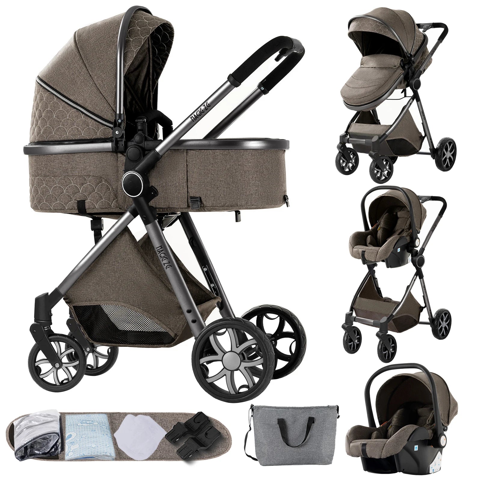 Baby Stroller 3‑in‑1 Lightweight Travel System