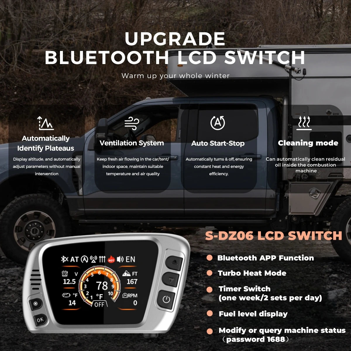 8KW Diesel Air Heater with Bluetooth App and Altitude Mode