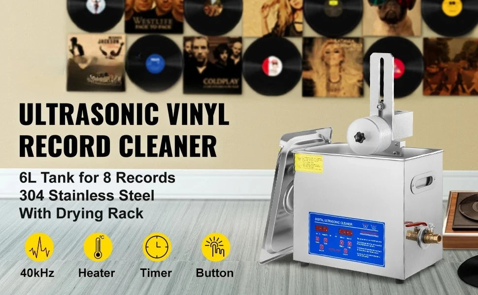 6L ultralyds vinylpladerygger til 7–12" plader med tørrestativ