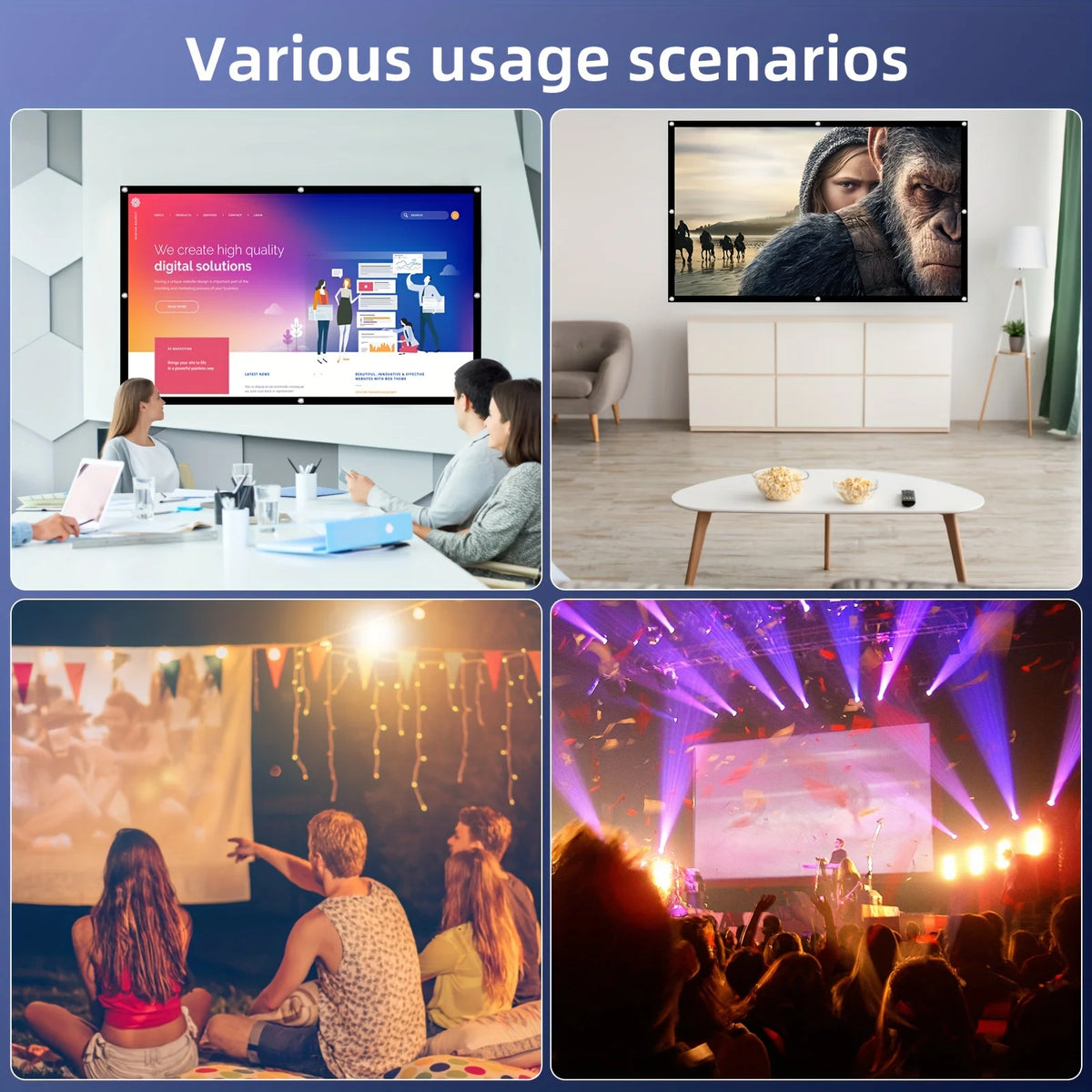 Portable Projection Screen - 60 to 150 Inch
