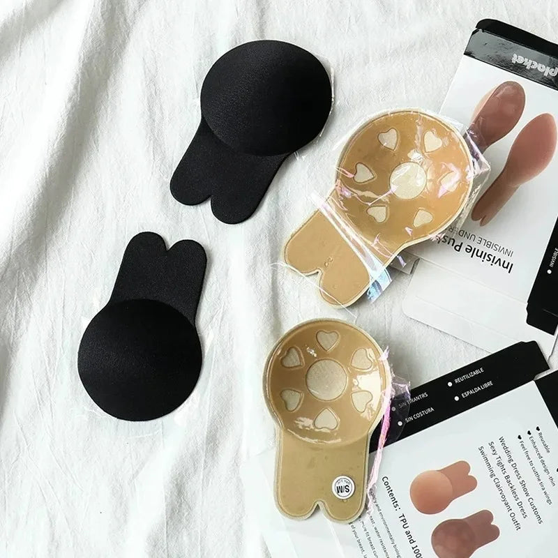 Women Sexy Invisible Strapless Adhesive Stick Bra Strapless Push Up Bras Backless Lingerie Seamless Silicone Bralette Underwear