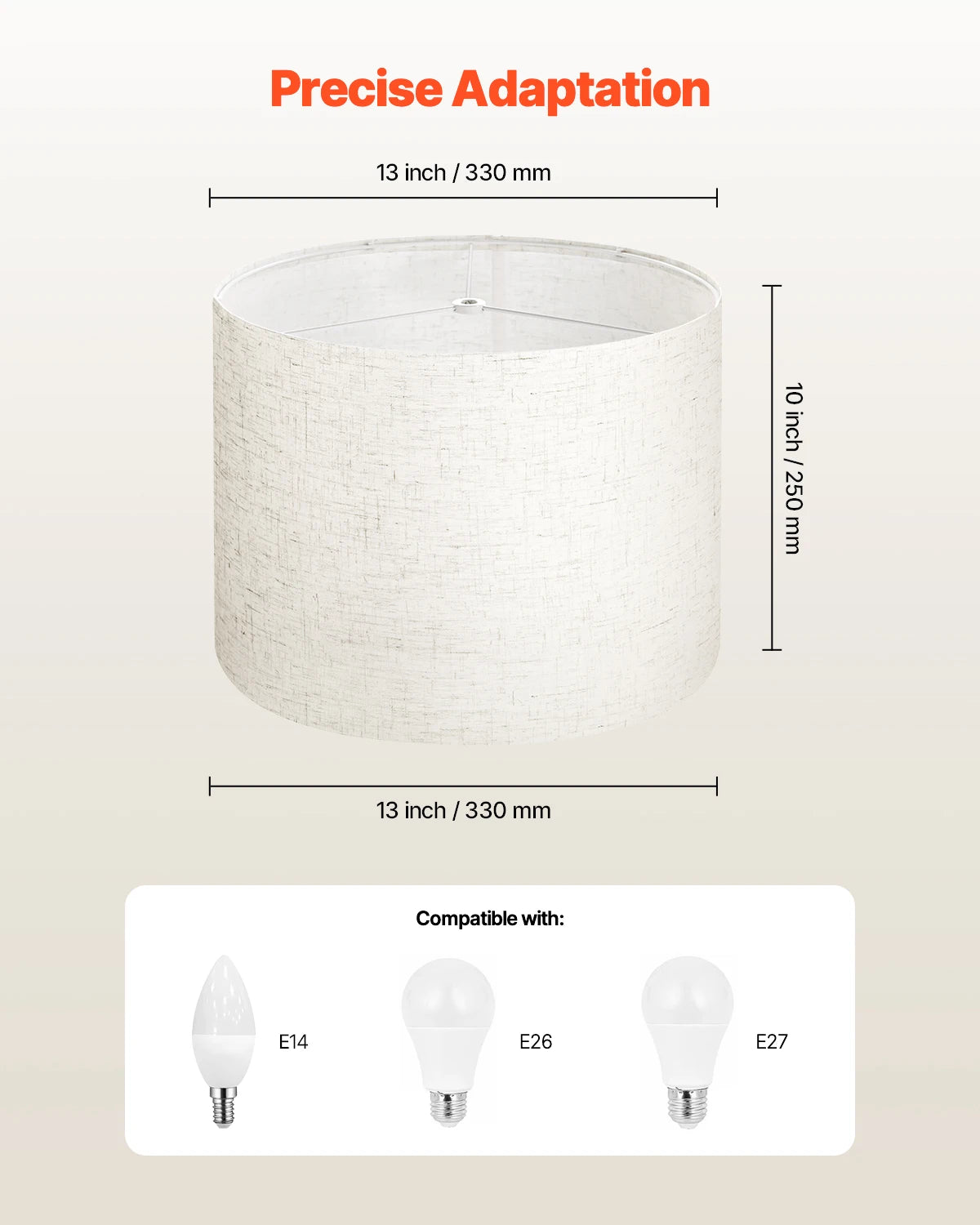Medium Linen Drum Lamp Shade Replacement for Table Floor Lamps