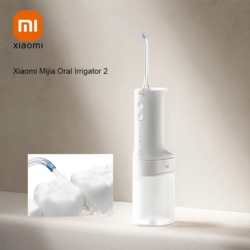 Portable Electric Oral Irrigator 200ml, Type-C Rechargeable, 3 Modes, 2 Nozzles
