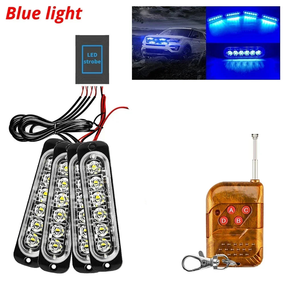 24LED Wireless Car Strobe Emergency Signal Flash Warn Light 12-24V Trailer Automatic Diode Truck Modification Accessories Modify