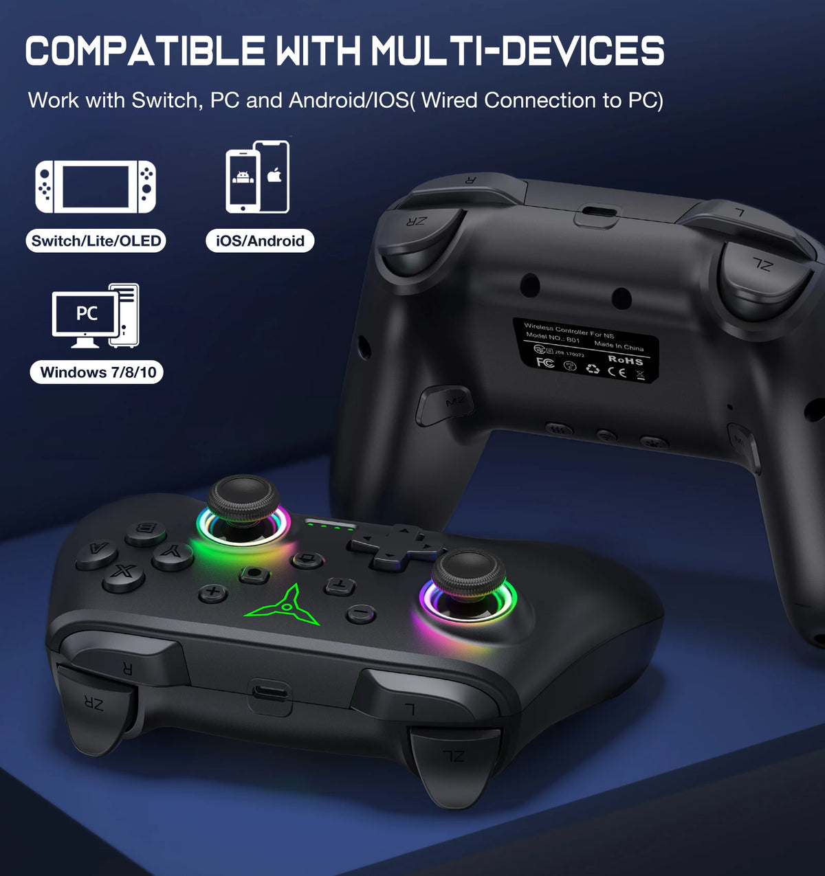 Wireless Game Controller, Hall-Effect or TP28 Options