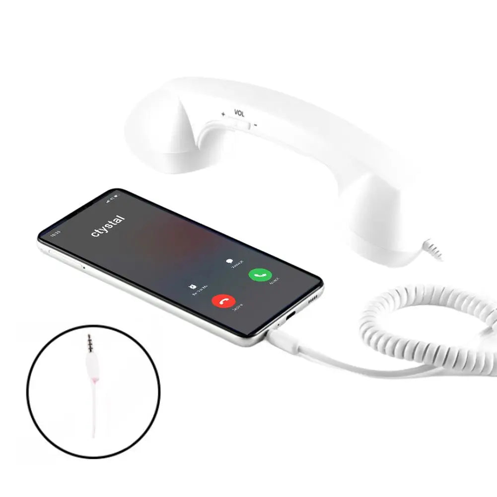Retro słuchawka telefoniczna na kablu, USB-C lub 3,5 mm