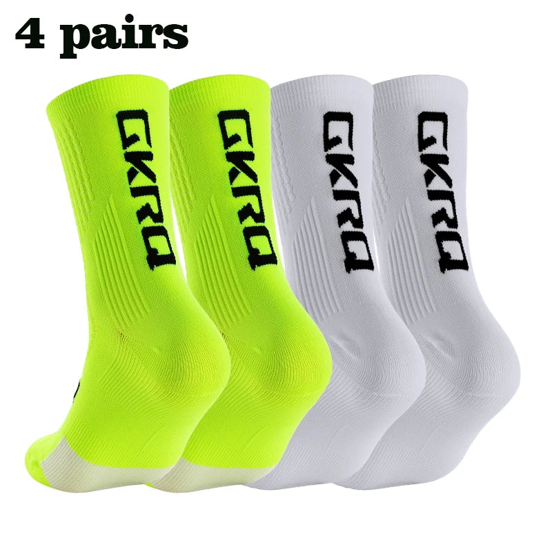 Meias de ciclismo GKRQ, conjunto de 4 pares, tamanhos M ou L