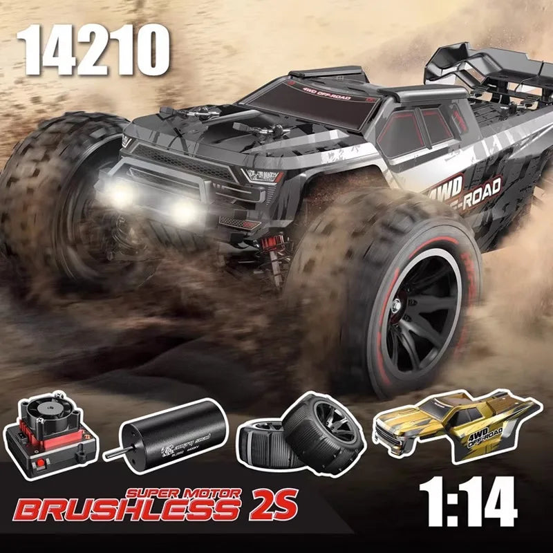 Hyper Go MJX 14210 V2.0 1/14 RC Araba 55KM/S Yüksek Hız Fırçasız 2.4G Uzaktan Kumandalı 4WD Off-road Yarış RC Kamyon Elektrikli Oyuncak