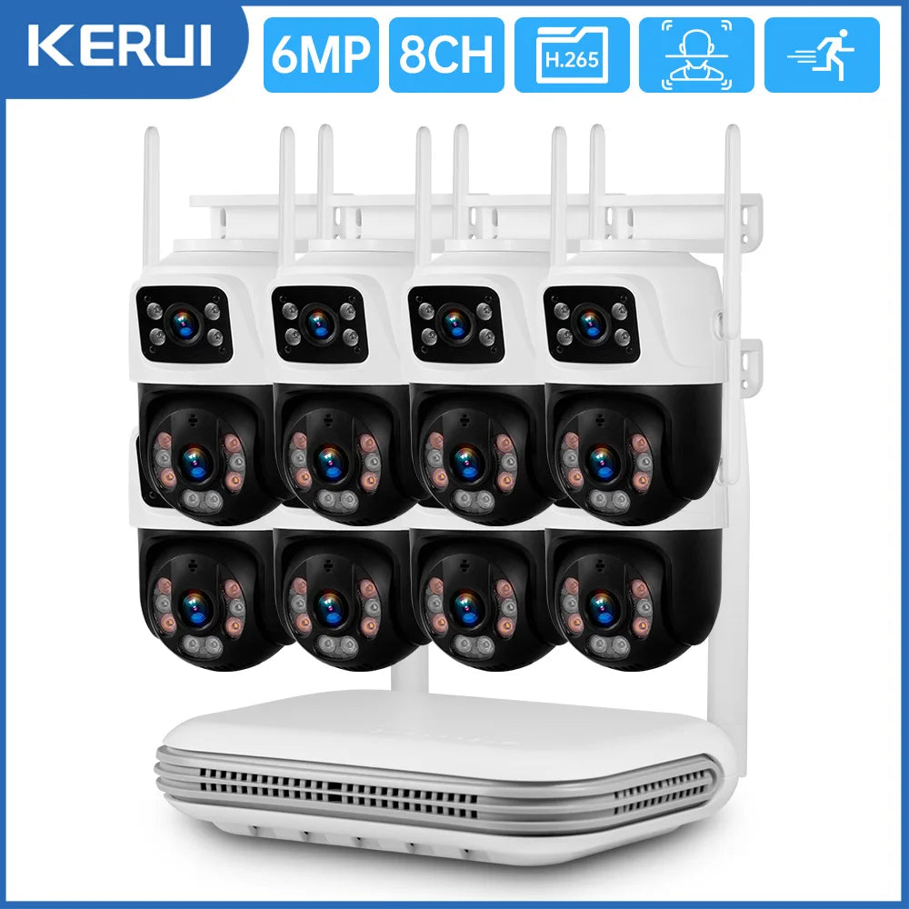 6MP Dual Lens WiFi IP Camera 8CH NVR Kit