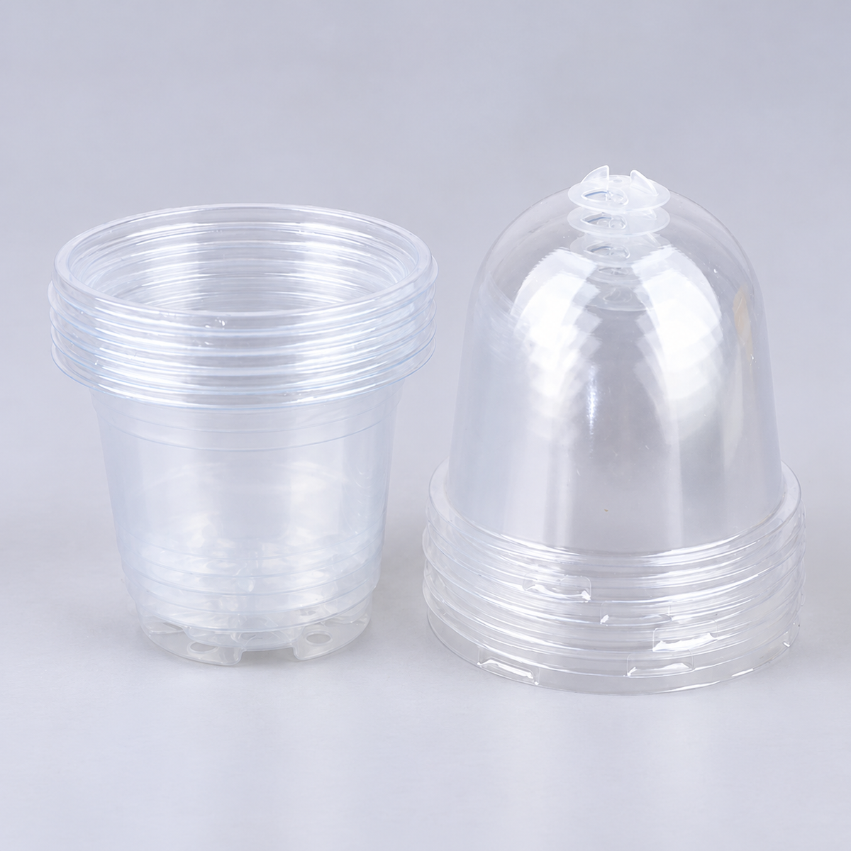 5-Piece Clear Propagation Pot Set with Vented Humidity Lids