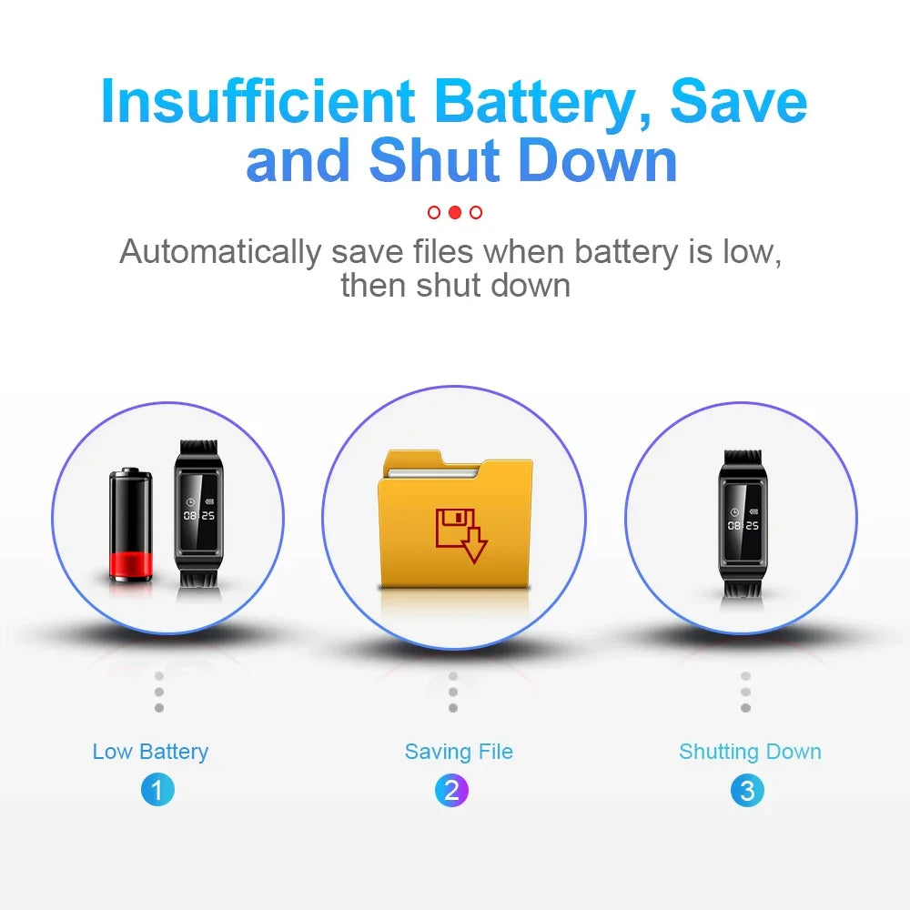 8-256GB Video Mini Camera Watch Audio Voice Recorder Bracelet USB Flash Driver Dictaphone Noise Reduce Sound Recording Wristband