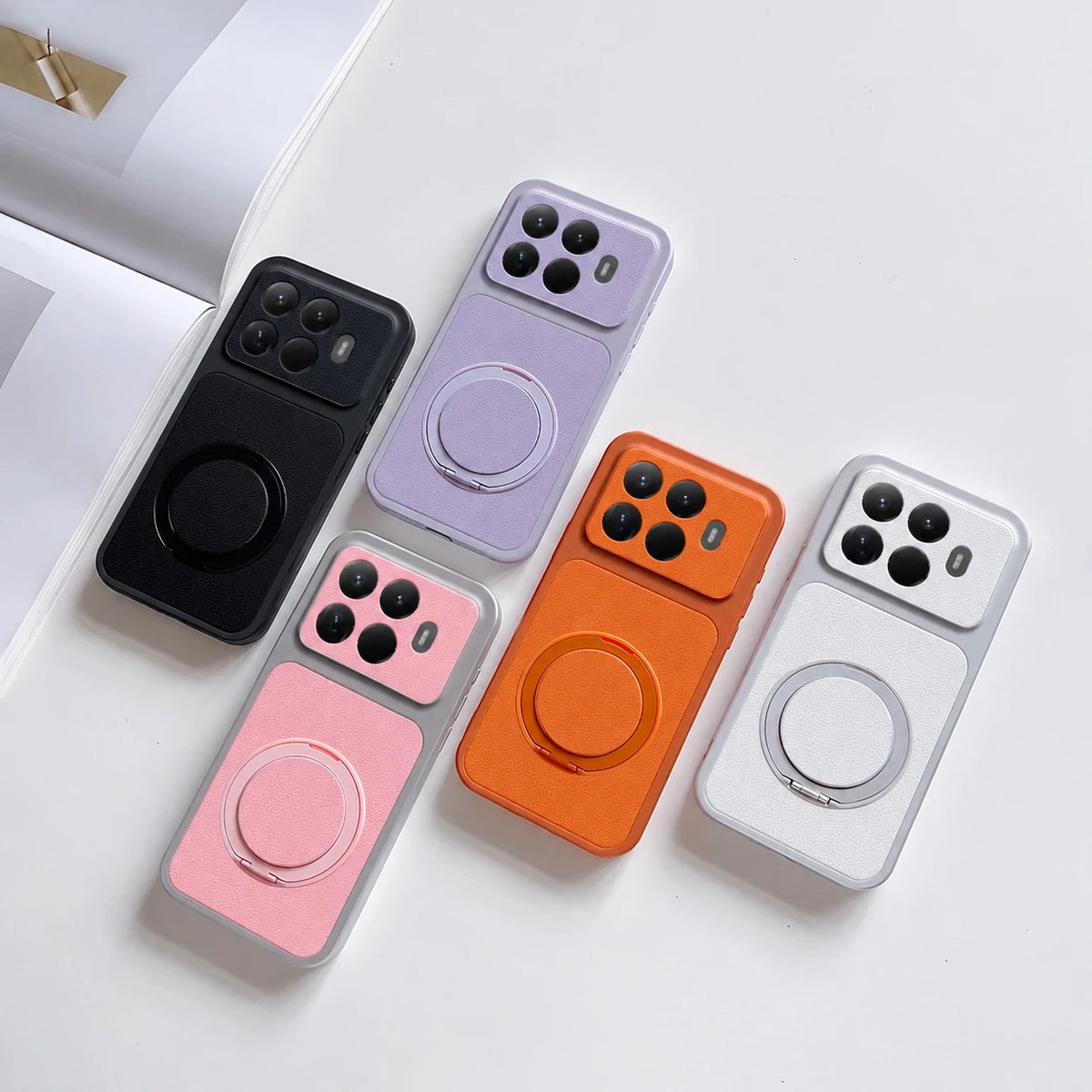 Hoescase met draaibare magnetische standaard voor geselecteerde Xiaomi-telefoons