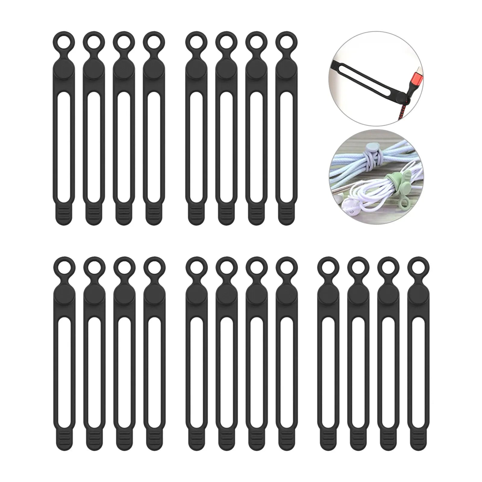 Silicone Cable Ties,Cord Organizer,Cable Straps,Reusable Cord Ties,Travel Cable Organizer ,Cute Elastic Tie, Wire Ties