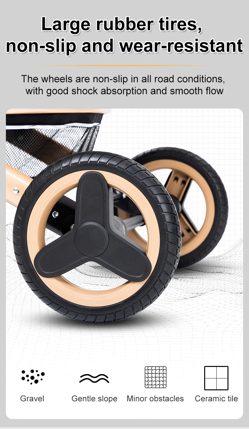 Luxury Baby Stroller 3‑in‑1 Travel System With Car Seat