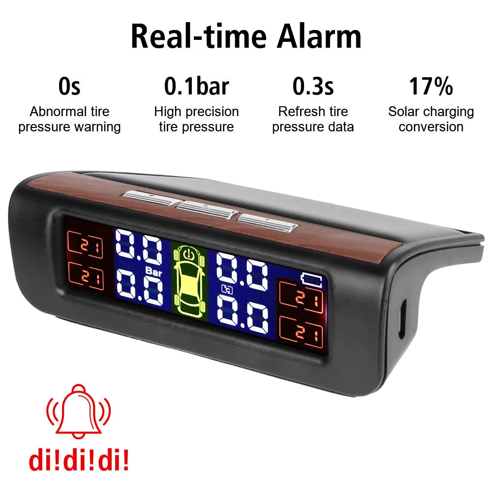 Solar TPMS Tire Pressure Monitoring System with External Sensors