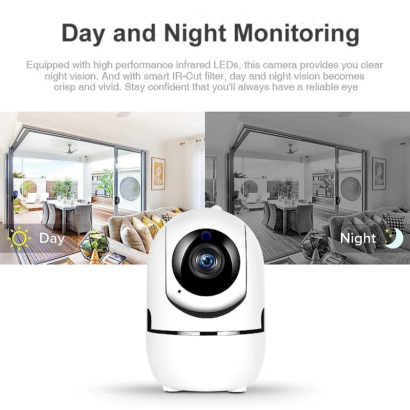 Indoor Wi-Fi Pan-and-Tilt Camera with Tracking & Card Options